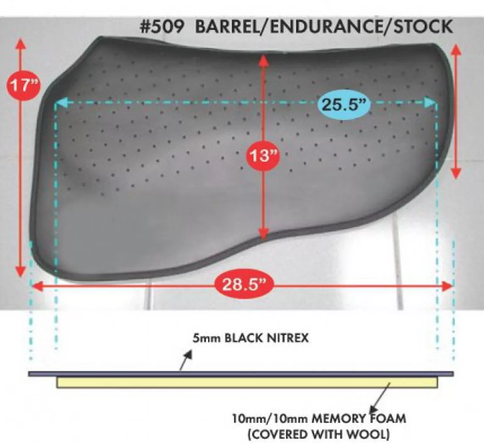 cavallohorseriderfr Sattelpads*F.R.A Cavallo Pad Typ Endurance Barrel Tsp#509Pe