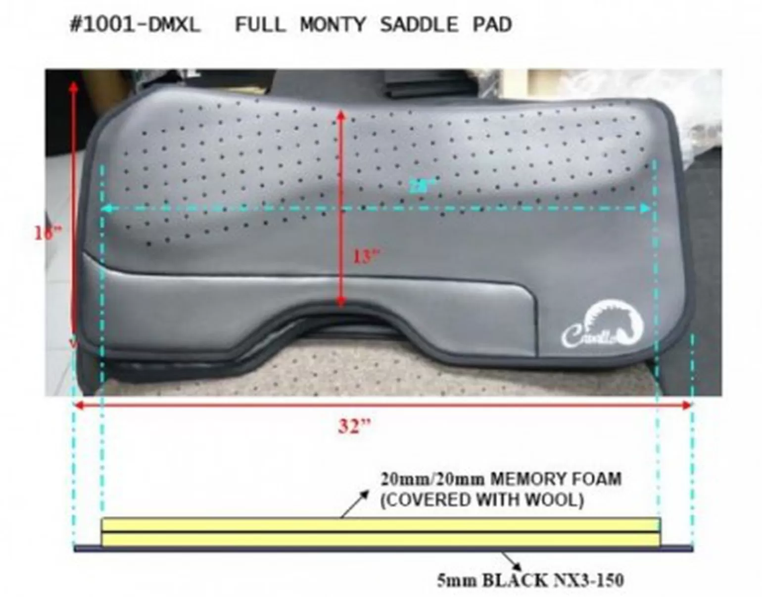 cavallohorseriderfr Westernpads*F.R.A Cavallo Pad Typ Western Monty, Universal Tsp#1001Pe