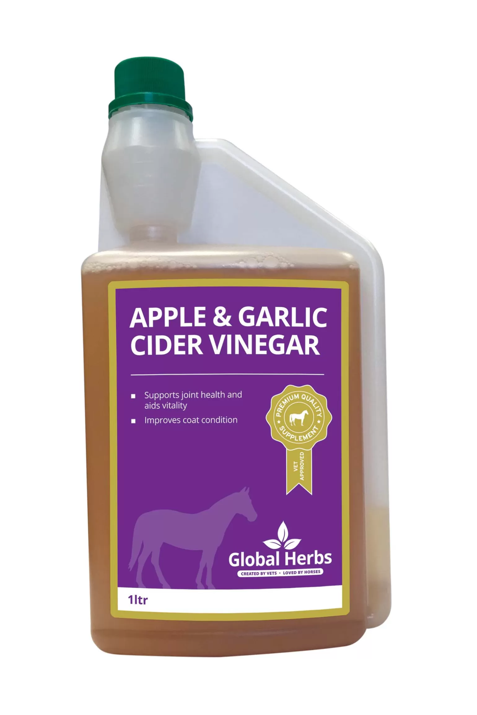 Outlet Global Herbs Apple & Garlic Cider Vinegar 1L - Equine Zusatzfutter