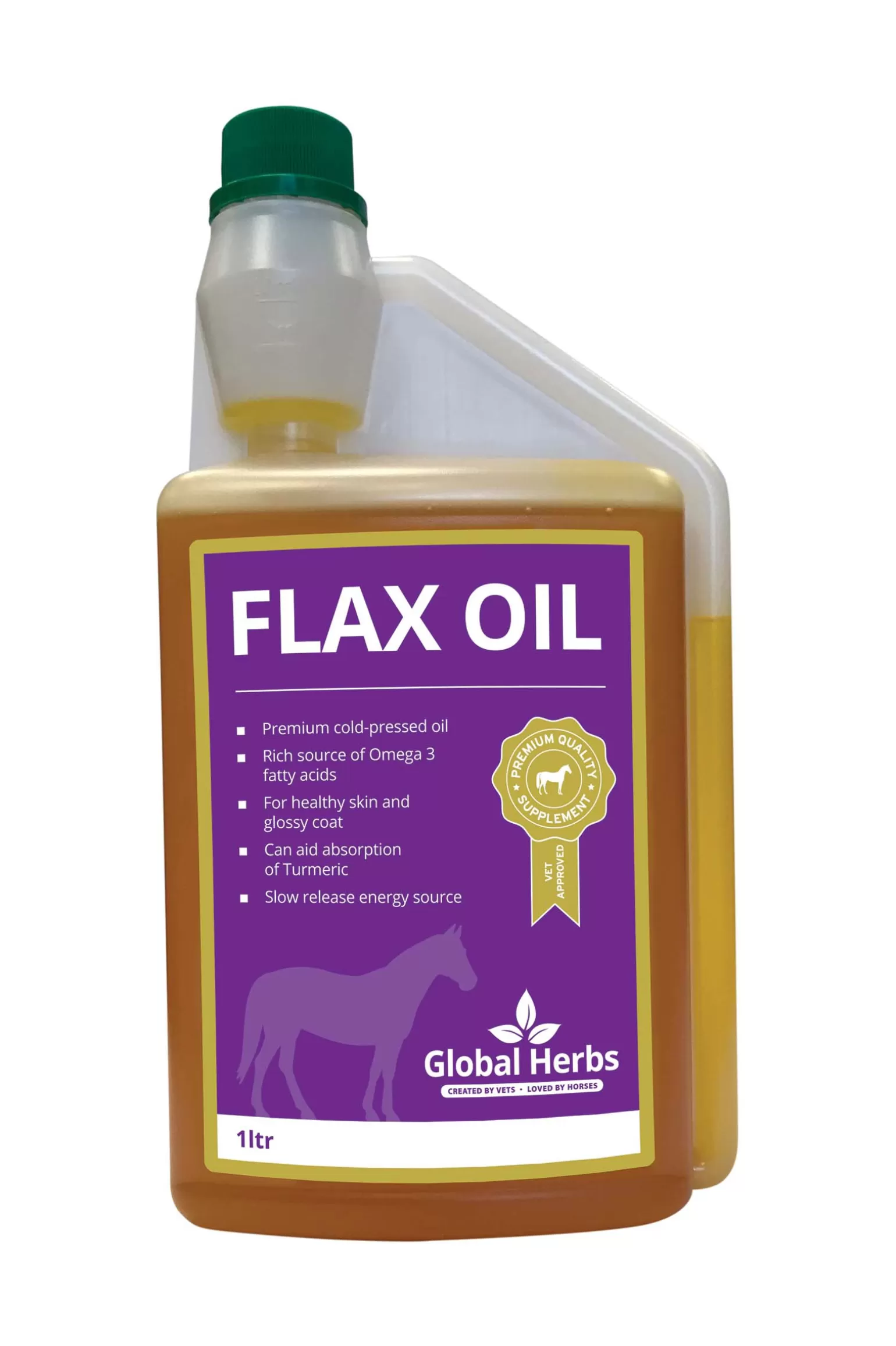 Discount Global Herbs Flaxoil Leinol 1L Zusatzfutter