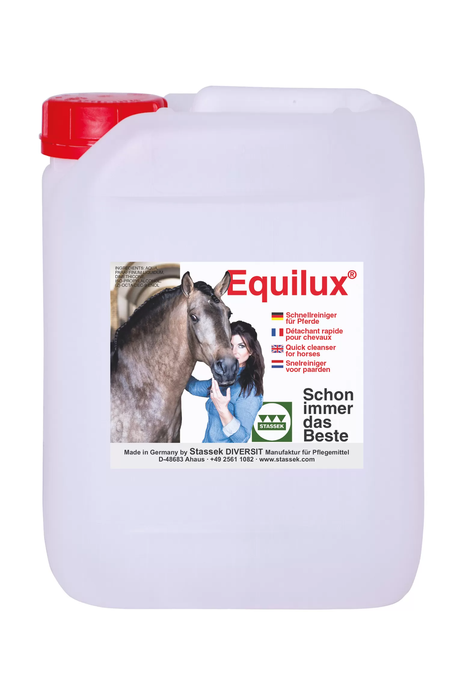 stassek Fellpflege & Hautpflege & Mähnenpflege* Equilux Schnellreiniger Für Pferde Kanister, 5 Liter