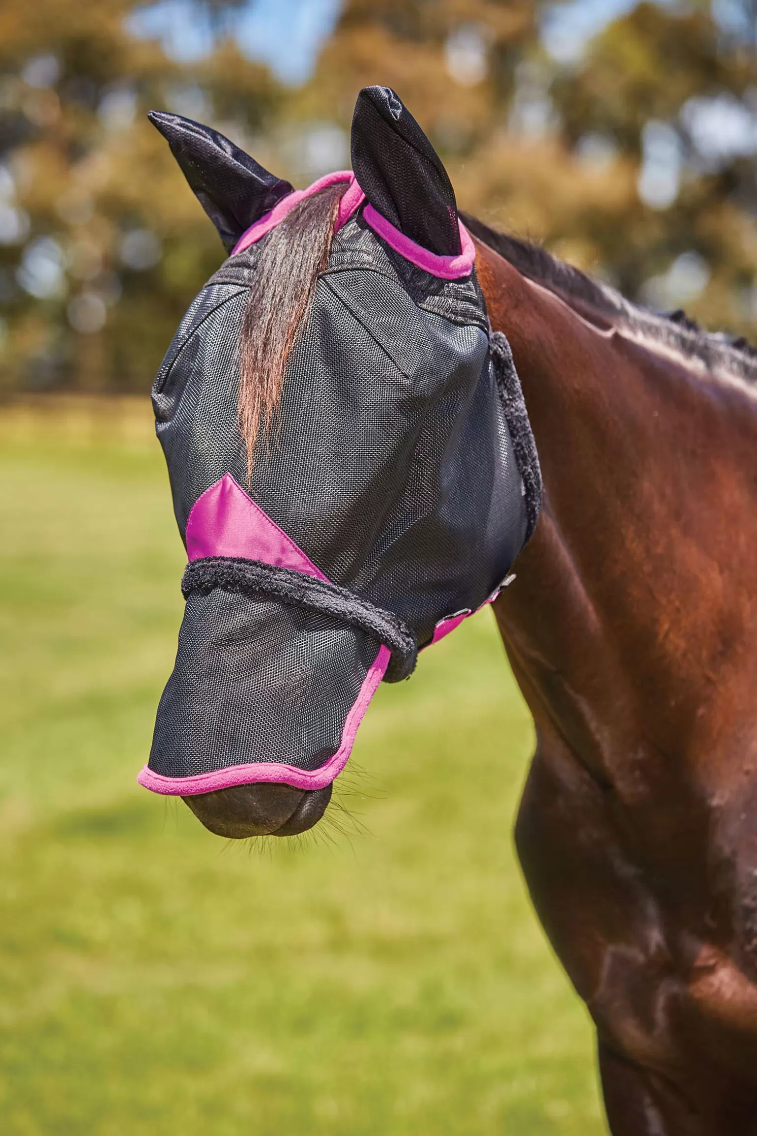 New Comfitec Deluxe Durable Mesh Maske Mit Ohren Und Nustern Fliegenmasken & Fliegenfransen